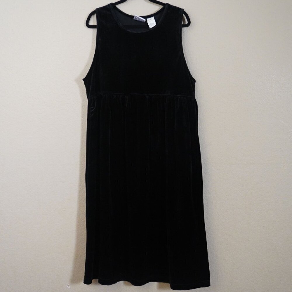 Vintage Erika Studio Velvet Midi Dress Women's L Sleeveless Witchy Goth Grunge
